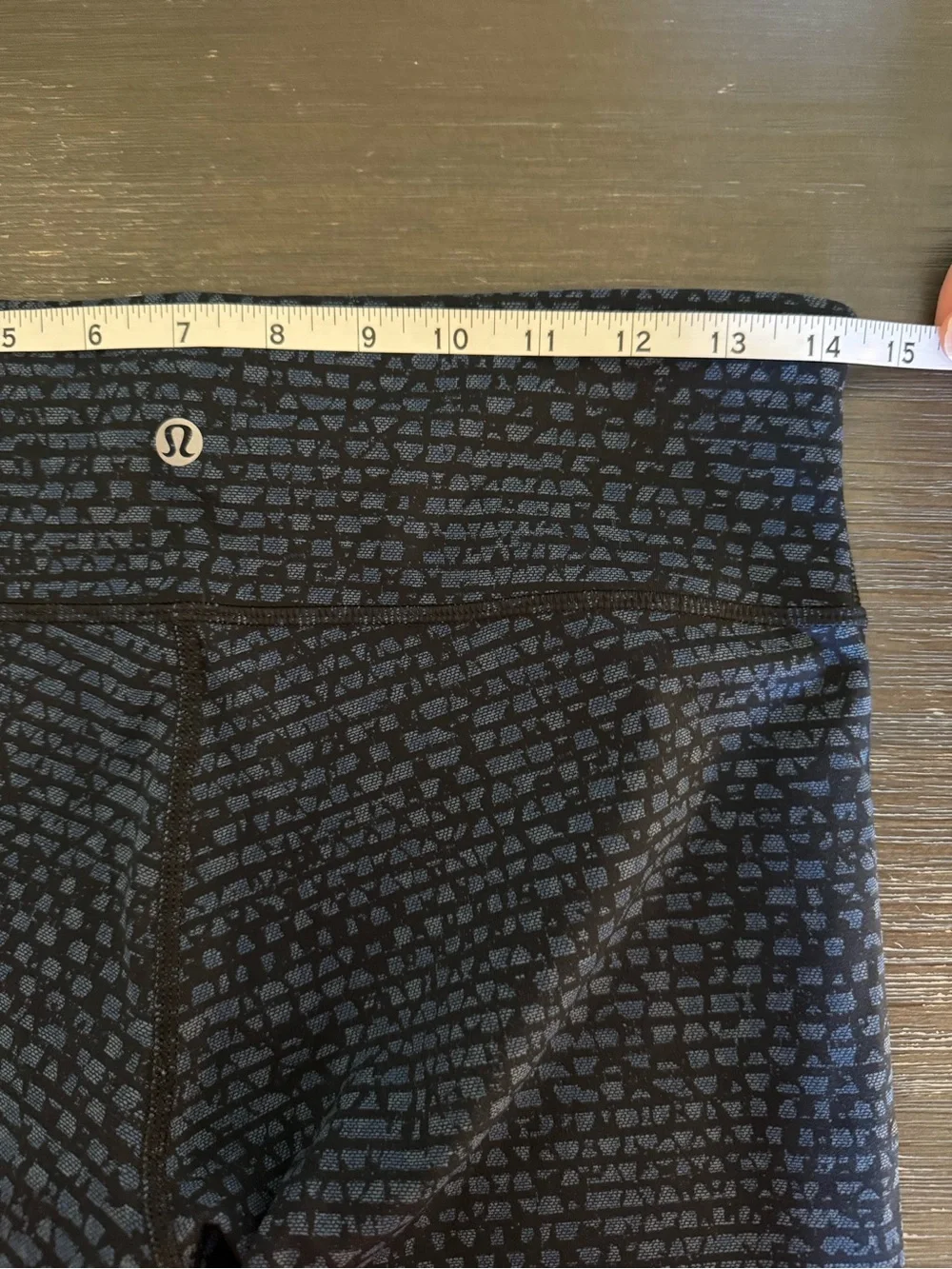 Lululemon Wunder Under Shatter Weave Blue Black Leggings Size 8